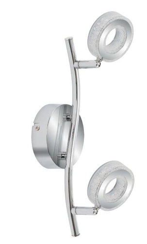 Nowoczesna lampa sufitowa LED Vinola chromowana do salonu i jadalni 2-punktowa