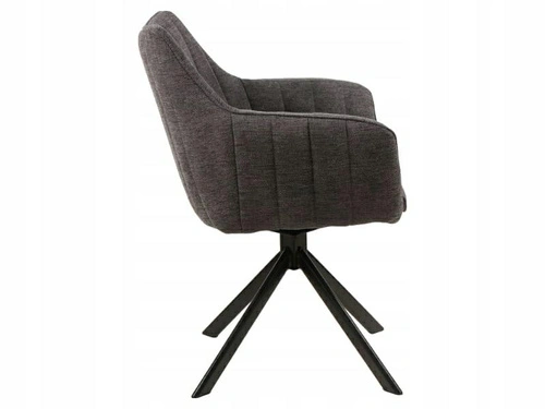 Krzesło Murray tapicerowane szare obrotowe z podłokietnikami do jadalni