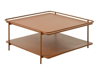 Stolik kawowy Yuba 75x75 nowoczesny kwadratowy metalowy terrakota