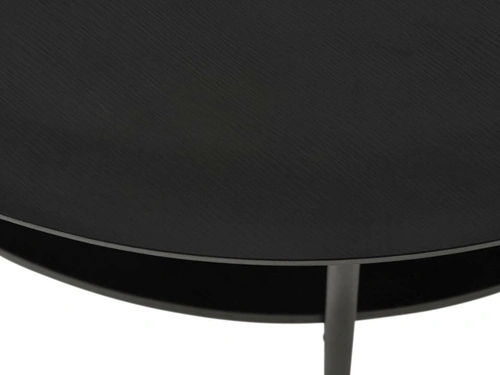 Stolik kawowy Pensacola okrągły 80 cm czarny dębowy do salonu