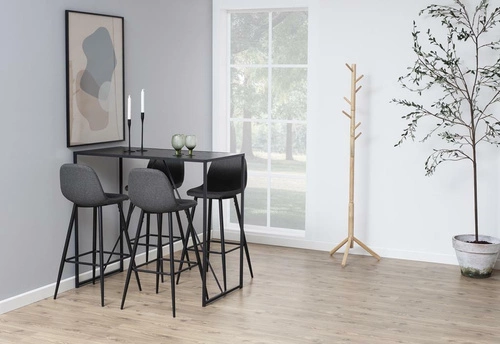 Stół barowy Seaford czarny nowoczesny industrialny do kuchni i jadalni 120x60 cm Actona