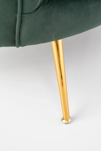 Sofa dwuosobowa Florecja welurowa zielona glamour do salonu na złotych nogach Intesi