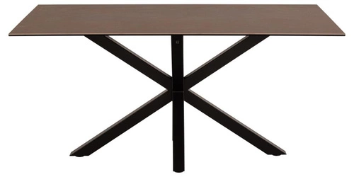 Stół do jadalni Heaven 160x90 cm nowoczesny brązowy ceramika na czarnych nogach Actona