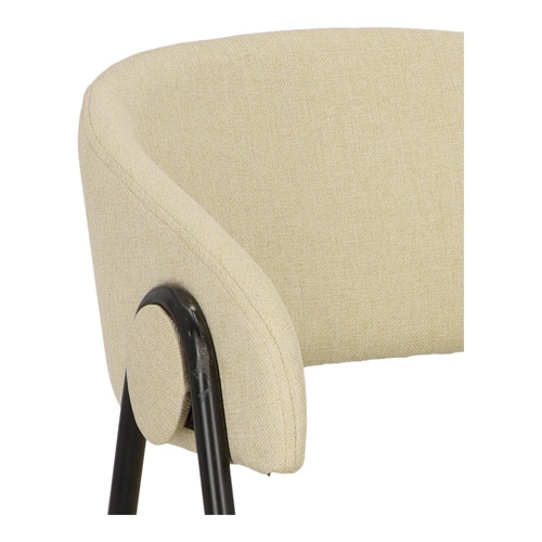 Krzesło tapicerowane Larisa beżowe do jadalni i kuchni loftowe z podłokietnikami Intesi