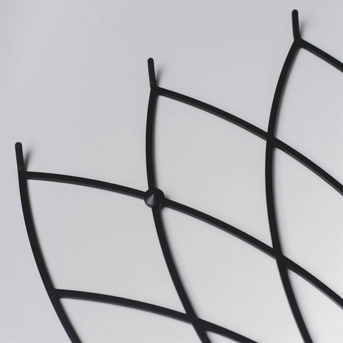 Wieszak ścienny do przedpokoju Lotos nowoczesny czarny metalowy POLYHEDRA 68 cm