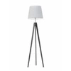 Lampa stojąca do salonu Aruba Lysne nowoczesna drewniana trójnóg abażur jasny szary 149 cm