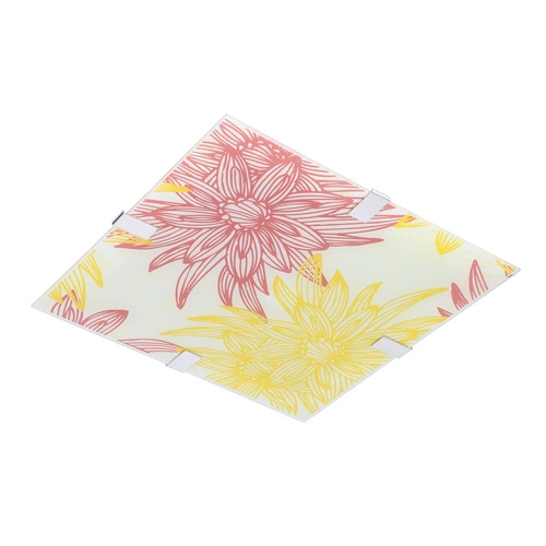 Plafon sufitowy LED Georgia 40x40 szklany kwadratowy czerwono-żółty do salonu i kuchni