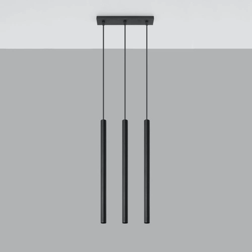 Lampa wisząca Pastelo 3 czarna nowoczesna nad stół do kuchni i jadalni Sollux