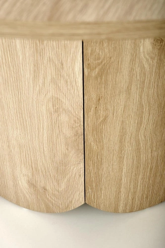 Stół okrągły do jadalni Puro 2 120 cm nowoczesny dąb naturalny na jednej nodze Intesi