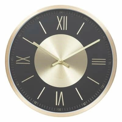 Zegar ścienny glamour Ariana 30 cm złoty czarny nowoczesny do salonu lub sypialni