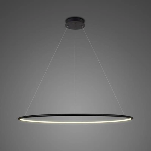 Nowoczesna lampa sufitowa LED Ledowe Okręgi No.1 100 cm czarna do salonu Altavola