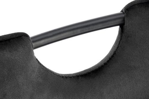 Krzesło tapicerowane welurowe Vivia czarne do jadalni nowoczesne glamour Intesi z wysokimi nogami