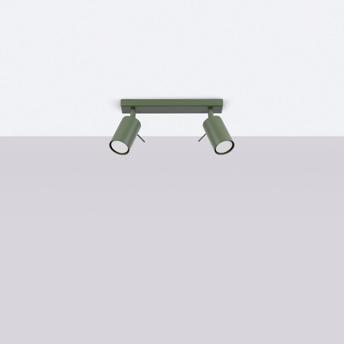 Plafon sufitowy nowoczesny RING 2 zielony oliwkowy stalowy do salonu i sypialni SOLLUX