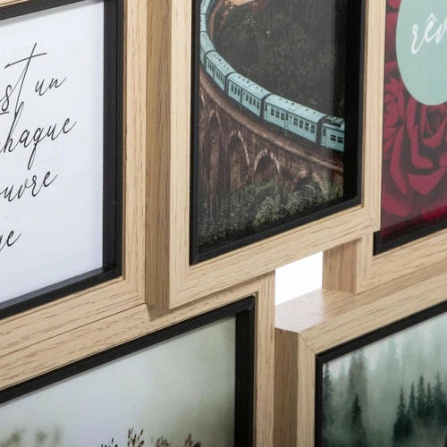 Ramka na 10 zdjęć 10x15 Kyle naturalna wisząca dekoracyjna multiramka Atmosphera