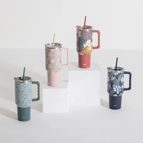 Kubek termiczny ze słomką Iso 1,2L        czerwony