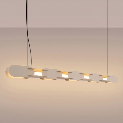 Lampa wisząca LED CHAIN 158 taupe nad wyspę nowoczesna beżowa