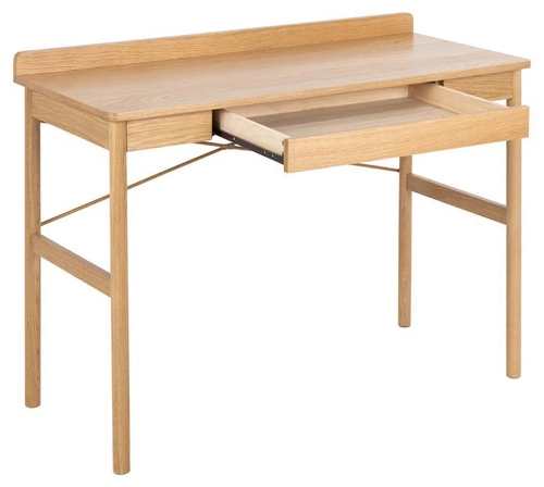 Biurko do pracy skandynawskie drewniane z szufladą Paul naturalny dąb Actona 110x50 cm