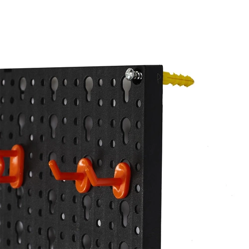 Intesi nowoczesny czarny wieszak ścienny na narzędzia do garażu i warsztatu 16 elementów