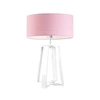 Lampka nocna Thor nowoczesna z abażurem jasny różowy do sypialni i salonu LYSNE 61 cm