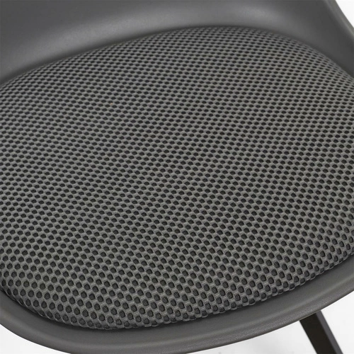 Krzesło tapicerowane Atom Intesi szare do jadalni i salonu nowoczesne na metalowych nogach