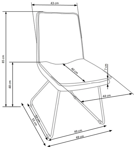 Krzesło Jersey szare/czarne