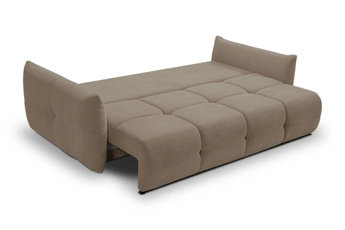 Sofa rozkładana 3 osobowa Bode z funkcją spania i pojemnikiem brązowa do salonu