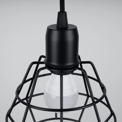 Industrialna lampa wisząca SUBA 3P czarna metalowa do salonu i nad stół 3-punktowa