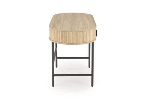 Biurko Bahli skandynawskie do pracy 120 cm nowoczesne naturalne z czarnymi nogami Intesi