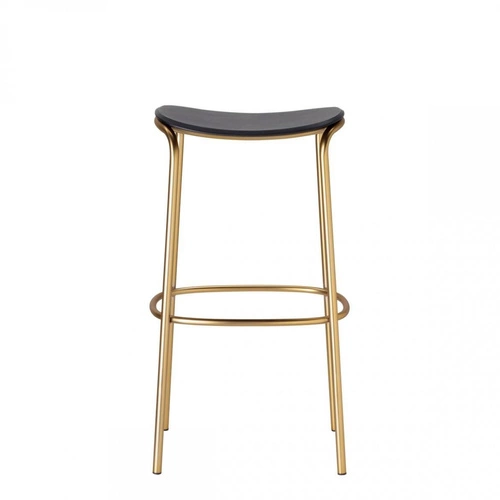 Hoker bez oparcia TRICK wood 65 cm czarno-złoty nowoczesny do kuchni i jadalni SCAB Design