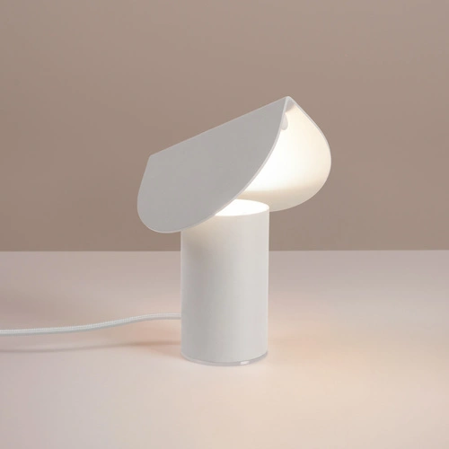 BISCUIT biała lampka biurkowa LED nowoczesna aluminiowa 3000K