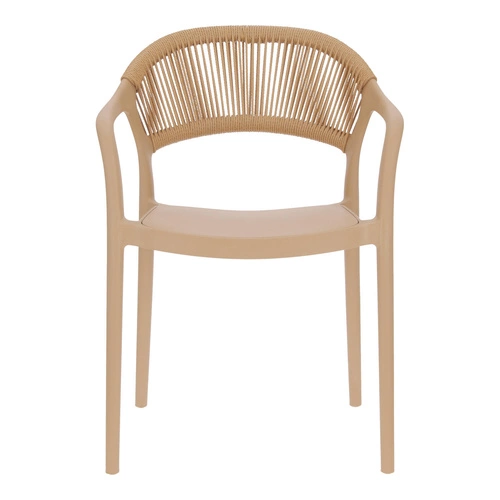 Krzesło Osma beżowe Intesi z polipropylenu boho sztaplowane łatwe czyszczenie