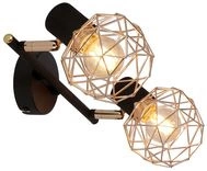 Lampa sufitowa Acrobat listwa 2x40W E14  czarny klosz złoty