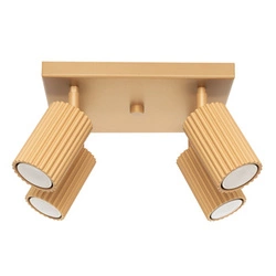 Plafon sufitowy glamour KARBON 4 złoty z ruchomym kloszem do salonu i sypialni SOLLUX