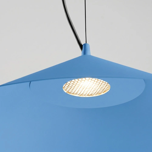 Lampa wisząca FINT błękitna LED do salonu regulowana 50 cm