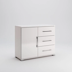 Komoda Flory 100 cm biała połysk nowoczesna z szufladami do salonu Intesi