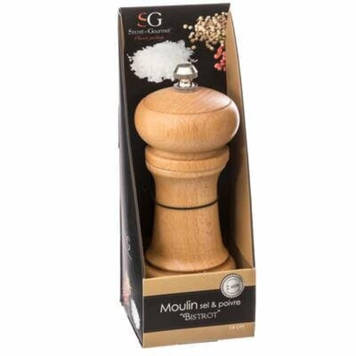 Młynek do soli i pieprzu ręczny drewniany nowoczesny 5five simply smart 15cm