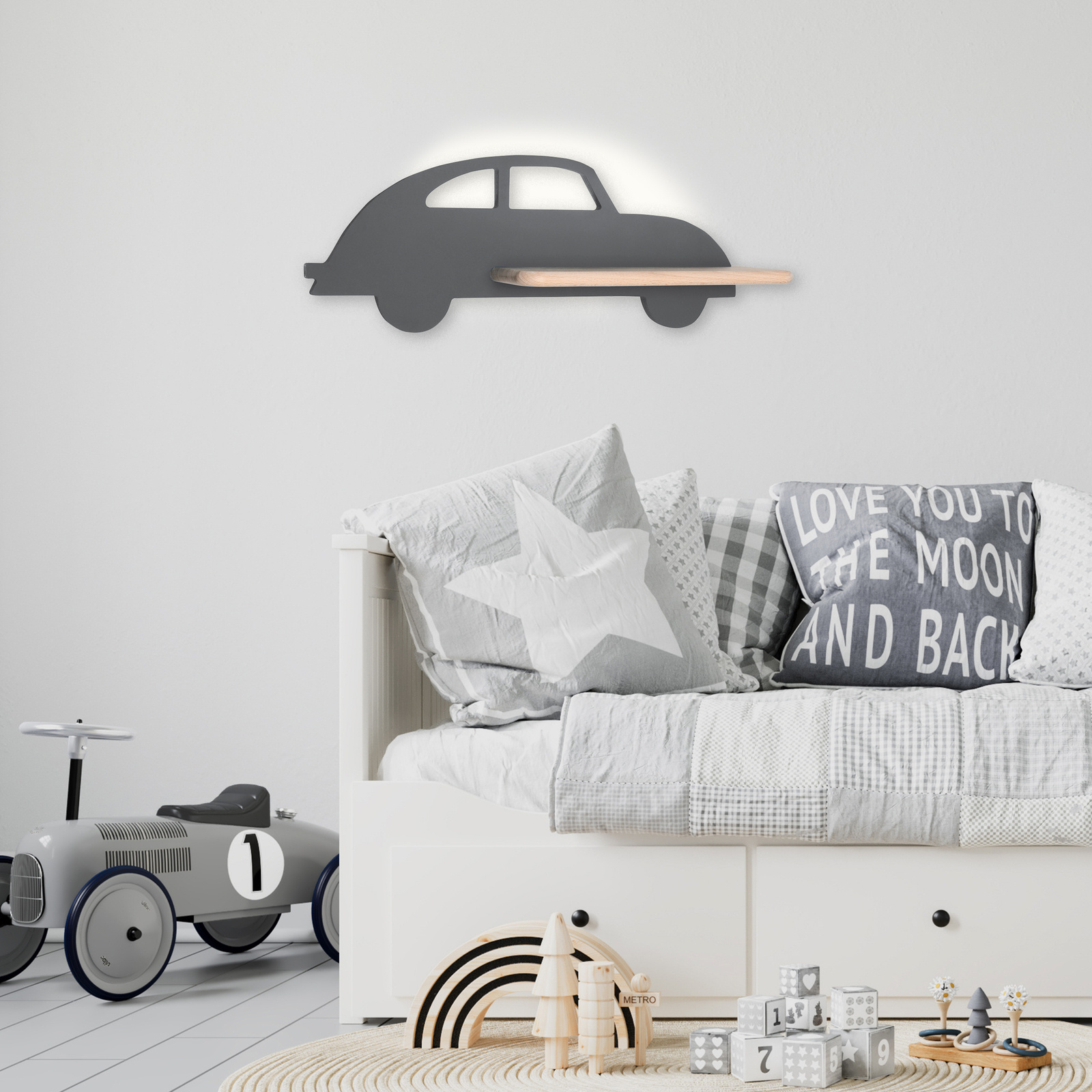 Kinkiet Car lampa 5W LED 4000K wp iq kids szary