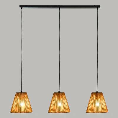 Lampa wisząca potrójna Giada boho naturalna do salonu i jadalni Atmosphera 77 cm