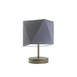 Lampka nocna do sypialni PASADENA nowoczesna szara z abażurem metalowa LYSNE 30 cm