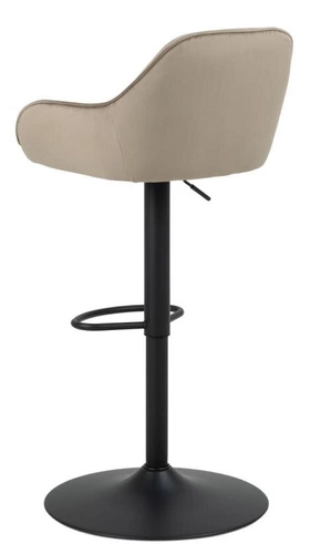 Hoker Brooke VIC beżowy aksamitny z oparciem i podłokietnikami obrotowy regulowany do kuchni
