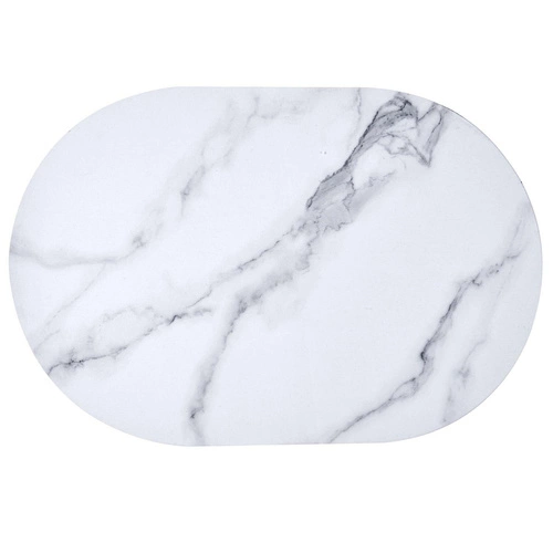 Dywanik łazienkowy Marble Intesi owalny biały marmur ultra chłonny mikrofibra 40x60 cm