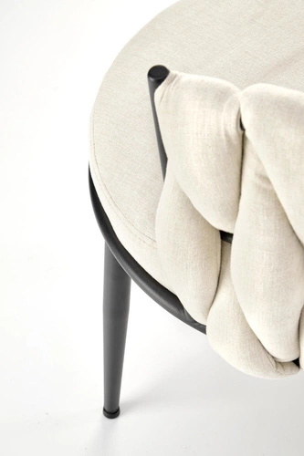 Krzesło do jadalni welurowe Wendy tapicerowane glamour na czarnych nogach Intesi