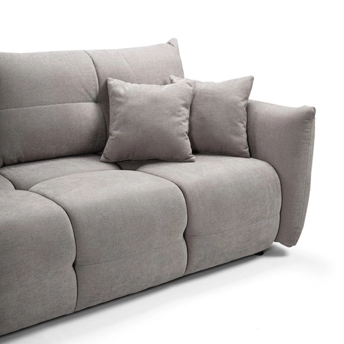 Sofa rozkładana Bode 3 osobowa z funkcją spania i pojemnikiem szara jasna do salonu