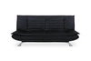Sofa rozkładana z funkcją spania Faith 3 osobowa czarna eko skóra nowoczesna do salonu