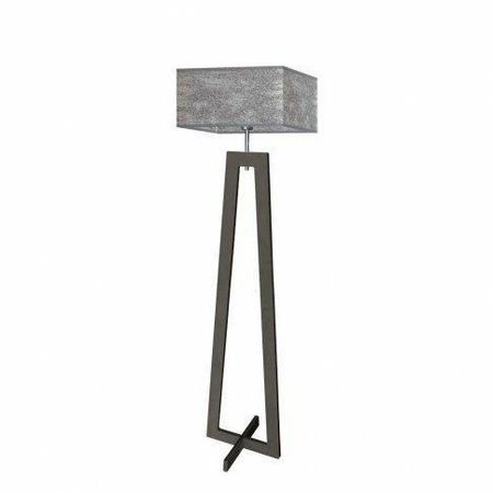 Lampa podłogowa JAWA abażur szary melanż stelaż hebanowy