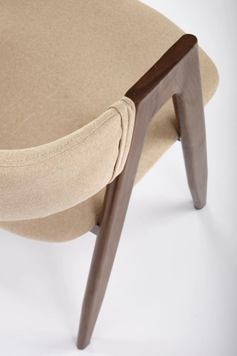 Krzesło tapicerowane Island beżowe z podłokietnikami do jadalni nowoczesne skandynawskie Intesi