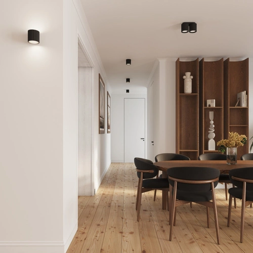 Kinkiet ścienny AURA czarny minimalistyczny aluminiowy do salonu i przedpokoju