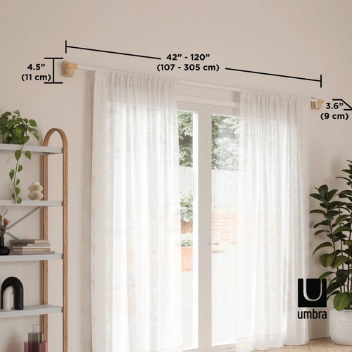Karnisz Bellwood 107-305 cm               naturalny/biały outlet