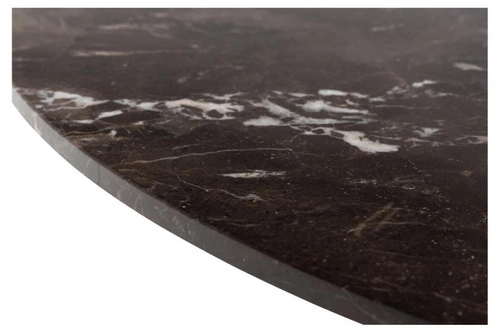 Stół okrągły marmurowy Heaven 120 cm nowoczesny do jadalni i salonu brązowy czarne nogi