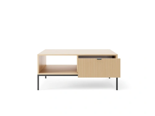 Stolik pod laptopa Delicious do salonu loftowy z szufladą dąb